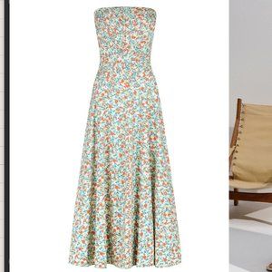 Shona Joy Ulani Strapless Pleated Midi Dress